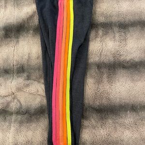 Kids Aviator Nation Blue Neon Striped Sweatpants